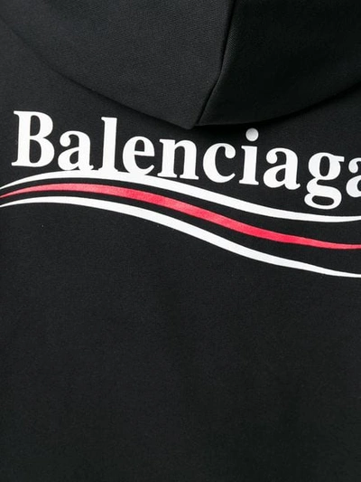 Shop Balenciaga Oversized Logo Hoodie In Black