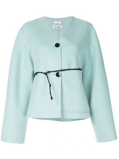 Shop Jil Sander Cashmere Button Cardigan In Blue