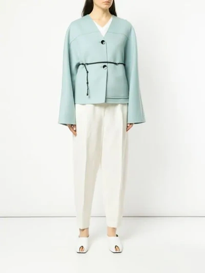 Shop Jil Sander Cashmere Button Cardigan In Blue