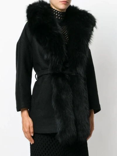 Shop Ava Adore Stole Belted Coat - Black