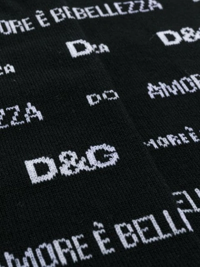 Shop Dolce & Gabbana Slogan Socks In Black