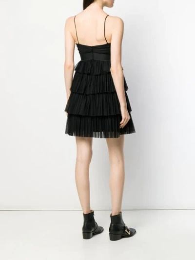 Shop Red Valentino Bow Tulle Embellished Dress In 0no Black