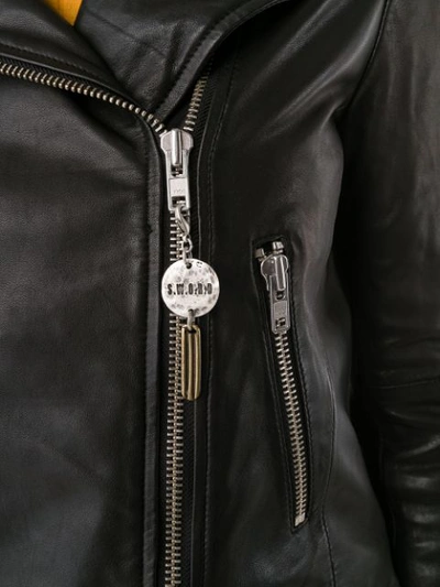 Shop Sword 6.6.44 S.w.o.r.d 6.6.44 Cropped Biker Jacket - Black