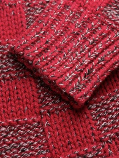 Shop Marni Check Knit Jumper In Red