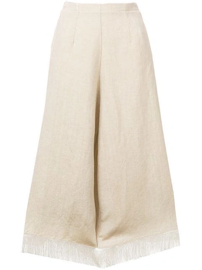 Shop Forte Forte Sabbia Flared Trousers In Neutrals
