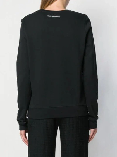 Shop Karl Lagerfeld Orchid Logo Sweater In Black