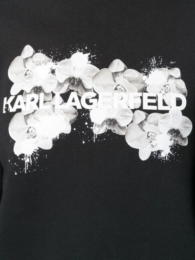 Shop Karl Lagerfeld Orchid Logo Sweater In Black