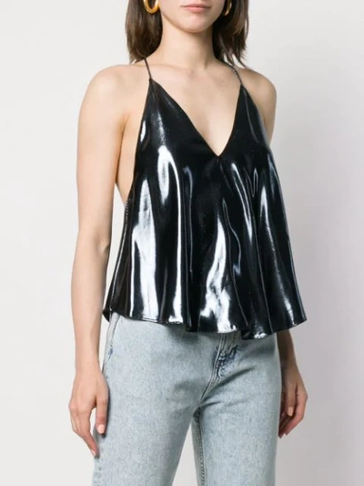 Shop Isabel Marant Metallized Top In Blue