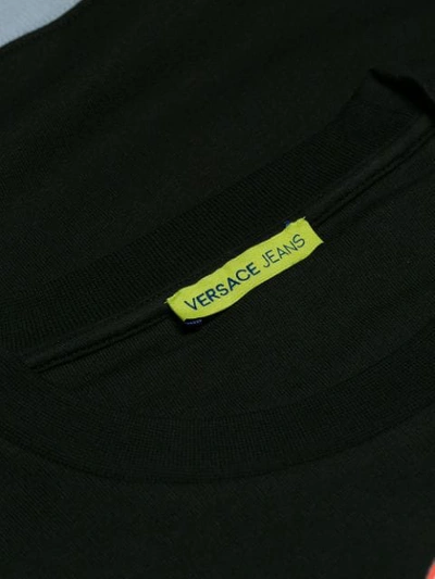 Shop Versace Jeans Logo Patch Sweatshirt In Black