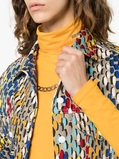 Shop Simon Miller Graphic Printed Cropped Jacket In 10044 Multicoloured