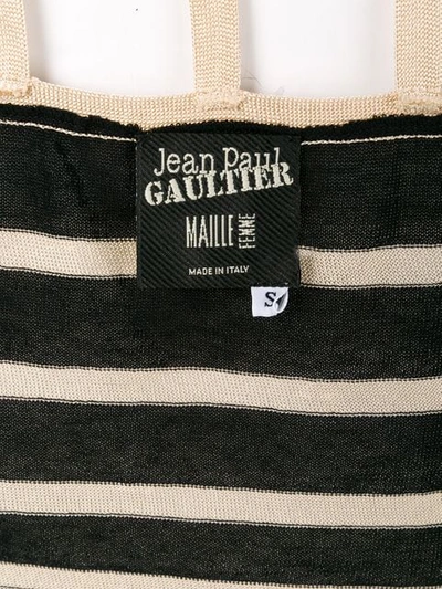 Pre-owned Jean Paul Gaultier Vintage Striped Open Back Cardigan In Neutrals