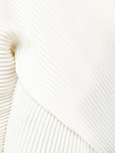 Shop Victoria Victoria Beckham Drape Front Sweater In White