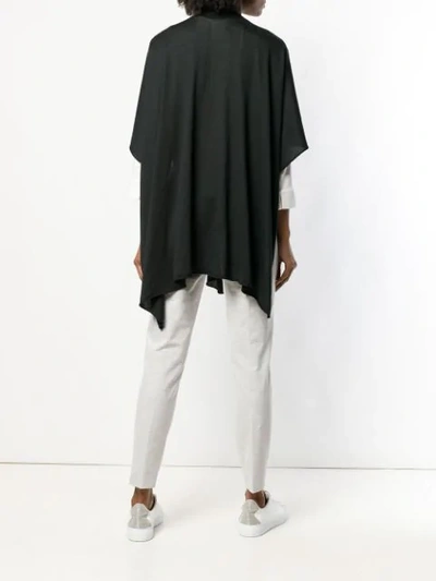 Shop Fabiana Filippi Knitted Cape In 825 Black