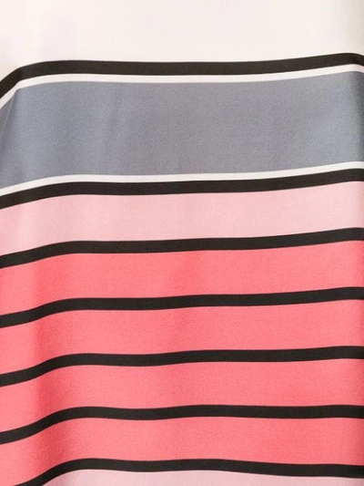 Shop Emporio Armani Striped Short Sleeve Blouse In Pink