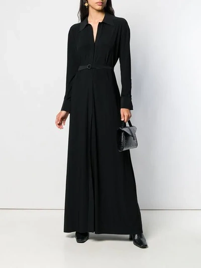Shop Norma Kamali Belted Shirt Dress - Black