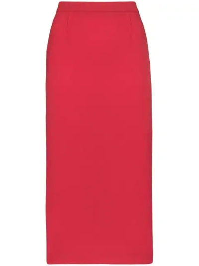 Shop Roland Mouret Arreton Pencil Skirt In Red