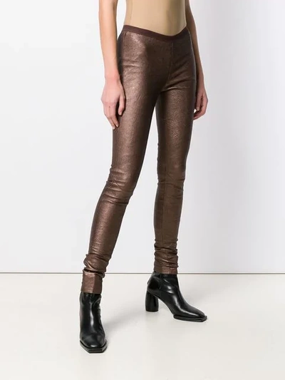 Shop Rick Owens Skinny Pants In Brown