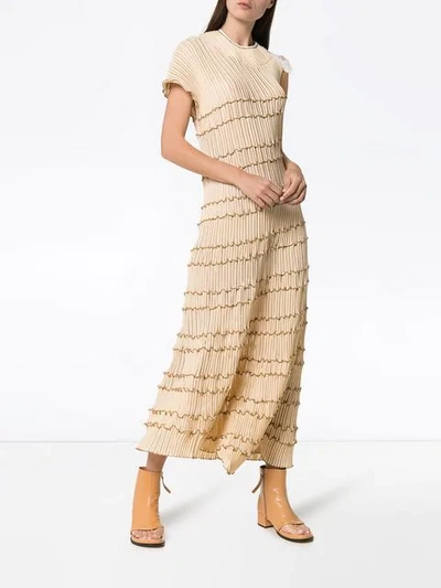 Shop Jil Sander Asymmetric Midi Dress In Neutrals