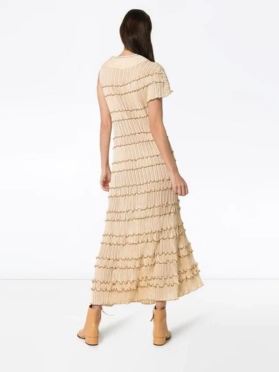 Shop Jil Sander Asymmetric Midi Dress In Neutrals