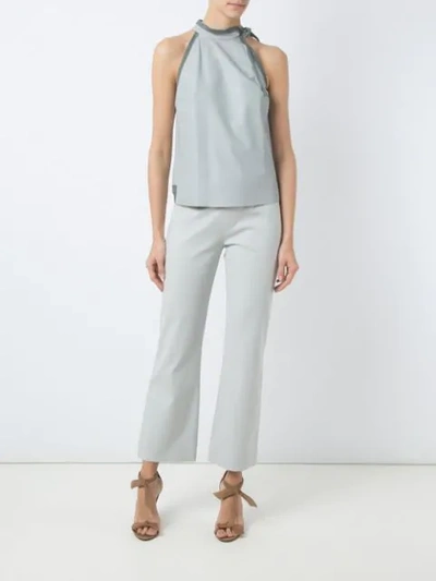 Shop Talie Nk Leather Top In Grey