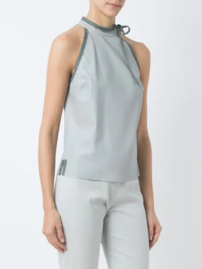 Shop Talie Nk Leather Top In Grey