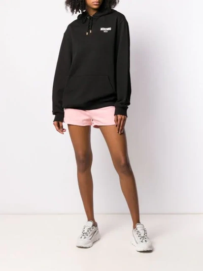 Shop Moschino Logo Sweat Shorts In Pink