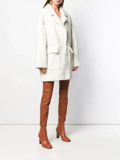 Shop Drome Cocoon Coat In White