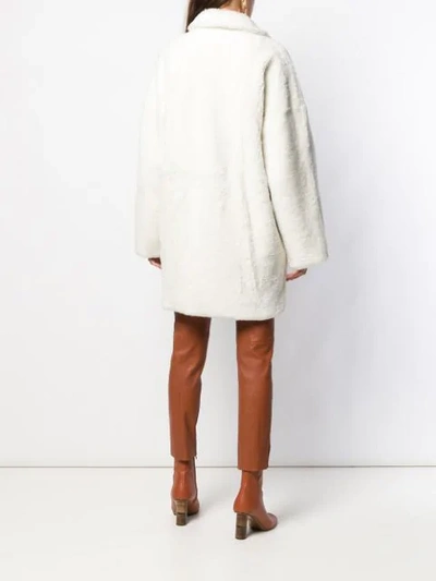 Shop Drome Cocoon Coat In White