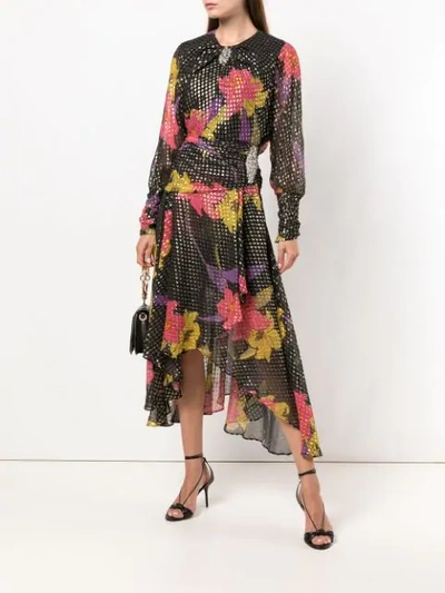 Shop Dodo Bar Or Floral Print Asymmetric Skirt In Black