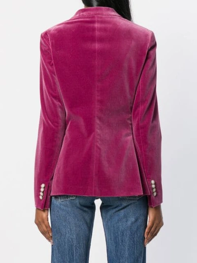 Shop Tagliatore Velvet Fitted Blazer - Pink