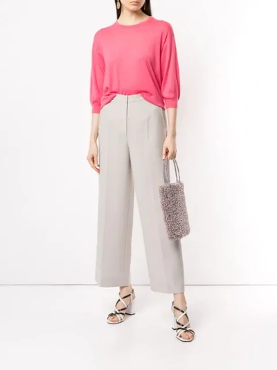 Shop Anteprima Cropped Sleeve Sweater - Pink