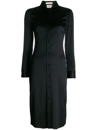 Shop Bottega Veneta Fitted Shirt Dress In Black