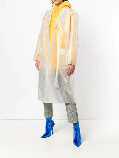 Shop Maison Margiela Transparent Raincoat In Neutrals