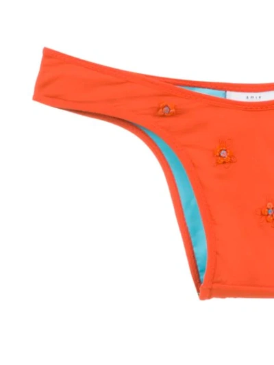 Shop Amir Slama Embroidered Bikini Set In Orange