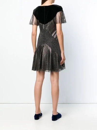 Shop Talbot Runhof Metallic Mesh Mini Dress In Black