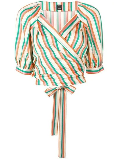 Shop Pinko Rosanna Striped Shirt In Neutrals