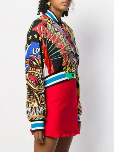 Shop Dolce & Gabbana Printed Cropped Jacket In Black