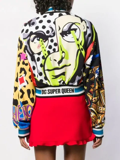 Shop Dolce & Gabbana Printed Cropped Jacket In Black