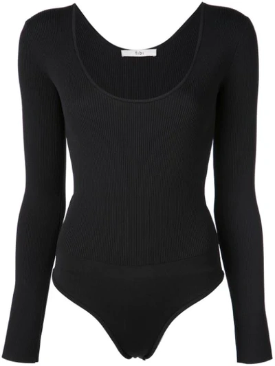 Shop Tibi Tech Poly Bodysuit In Black