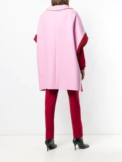 Shop Marni Contrast Short-sleeve Coat In Pink