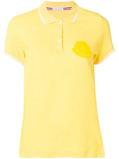 Shop Moncler Basic Polo Shirt In Yellow