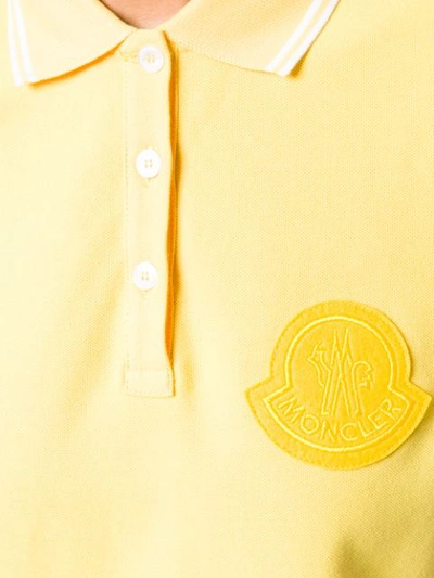 Shop Moncler Basic Polo Shirt In Yellow