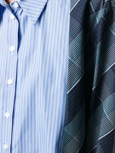 Shop Stella Mccartney Striped Checked Shirt - Blue
