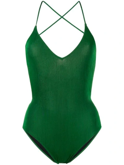 Shop Mc2 Saint Barth Reversible Swimsuit - Green