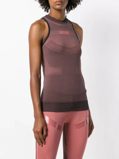 Shop Adidas By Stella Mccartney Engineered Knit Tank Top In Pink