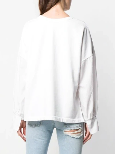 Shop Closed Long Sleeve Sweatshirt - White