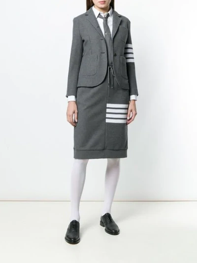 Shop Thom Browne 4-bar Stripe Sack Skirt In Grey