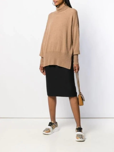 Shop Agnona Straight-fit Midi Skirt In Black