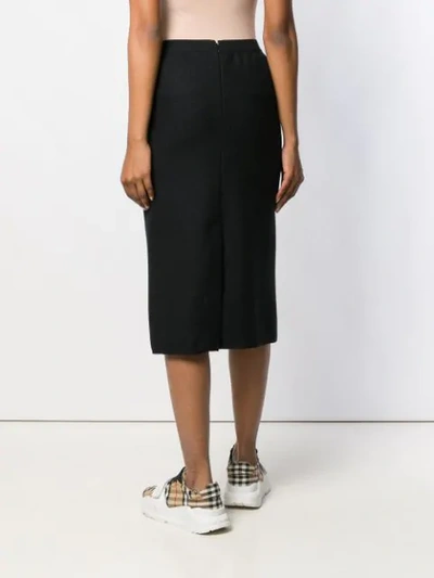Shop Agnona Straight-fit Midi Skirt In Black