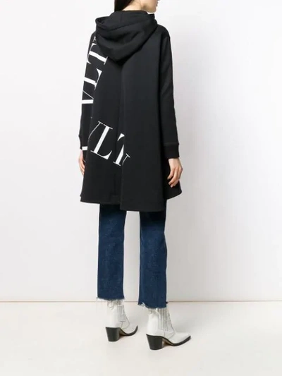 Shop Valentino Vltn Long Hoodie In Black